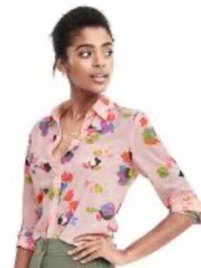 NWOT Dillon-Fit Long-Sleeve Flora Pink multi Button-Down Shirt